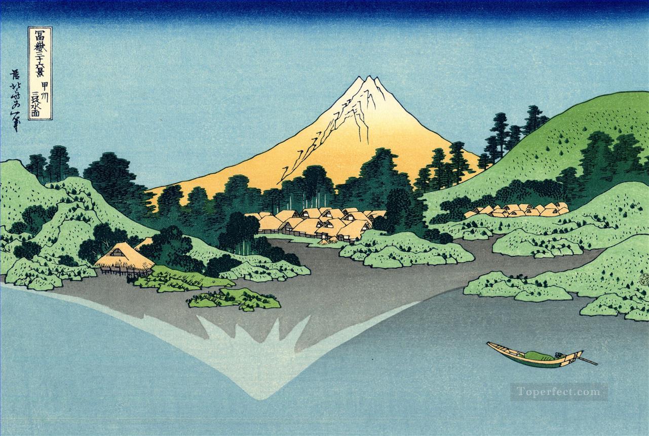 the fuji reflects in lake kawaguchi seen from the misaka pass in the kai province Katsushika Hokusai Ukiyoe Oil Paintings